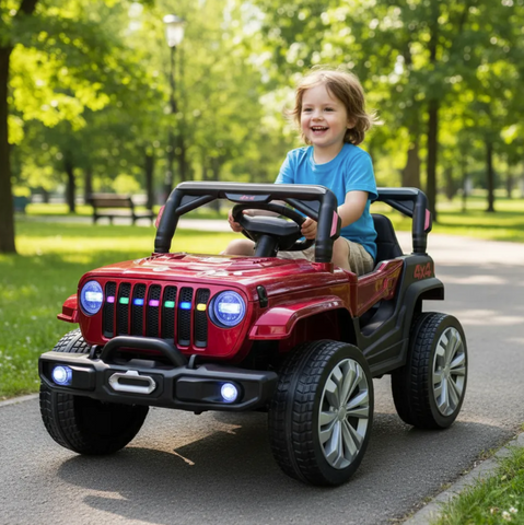 Montable Mini Rubicon 4x4 llantas de goma, con control remoto (Rojo)