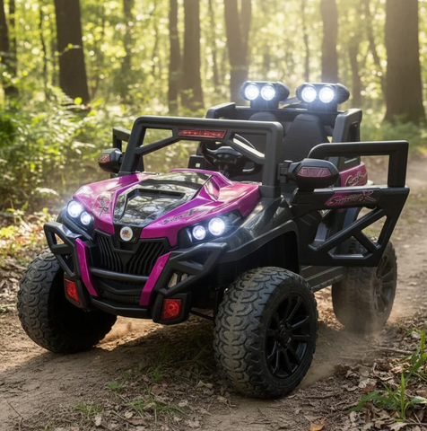 Montable Electrico Tipo Jeep 2188, Llantas De Goma, 4x4, Control (Rosa Metálico)